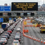 M6 Walsall Birmingham Lane Closures